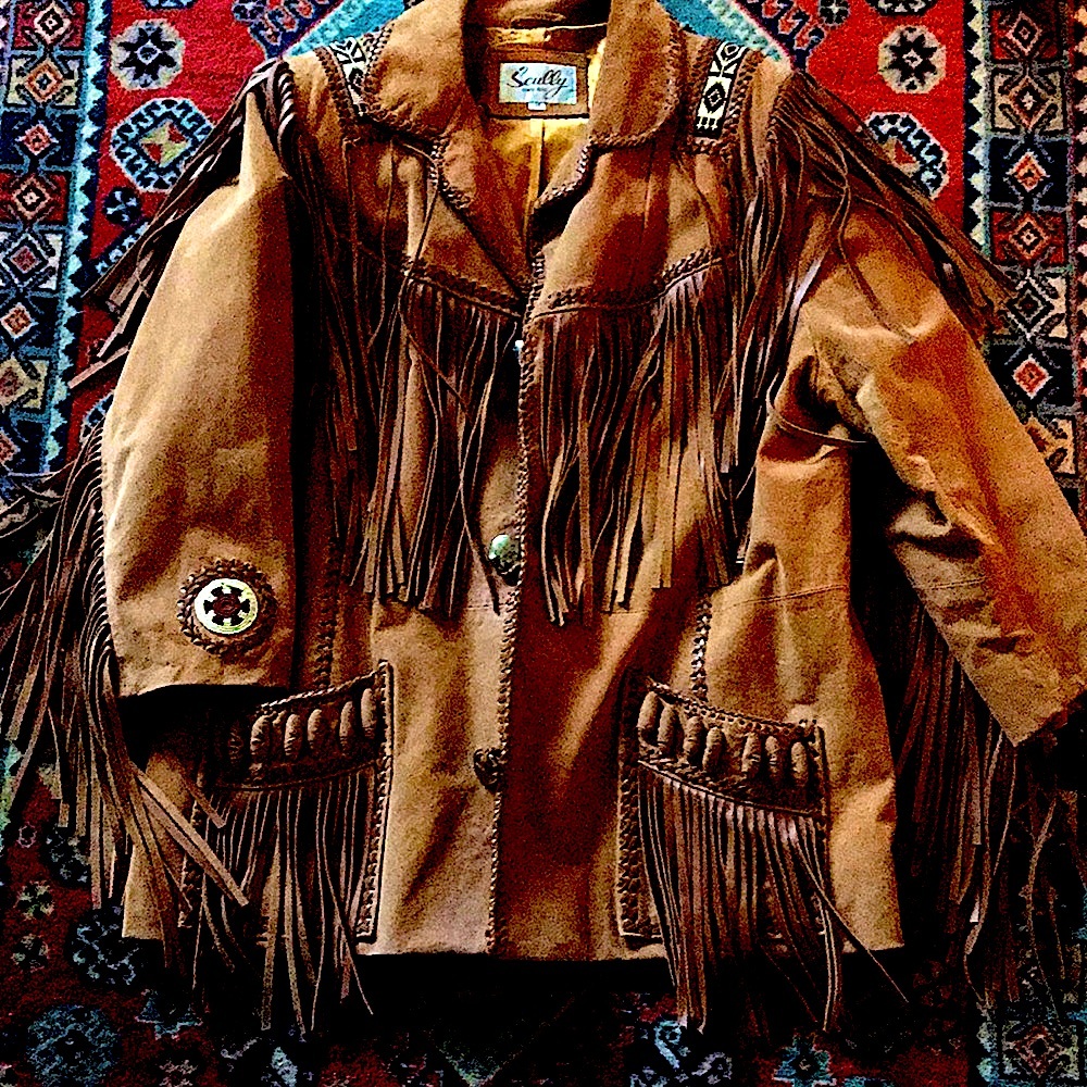Fabulous  SCULLY leather fringed & beaded jacket, size 48